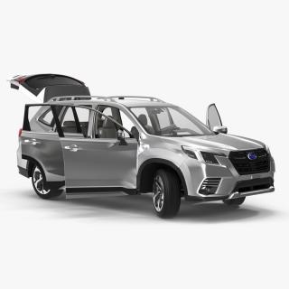 3D Subaru Forester 2022 White Rigged model
