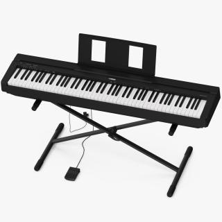 3D Digital Piano Yamaha P45 Stand Mounted model