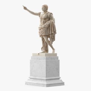 Augustus of Prima Porta Statue on Pedestal 3D