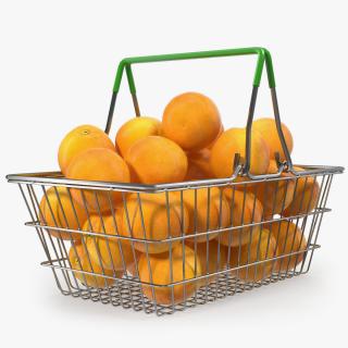 Shopping Basket Filled with Grapefruits 3D model