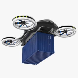 Cargo Quadrocopter Drone with Container 3D model