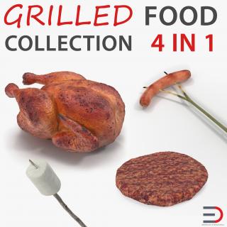 3D model Grilled and Camping Food Collection