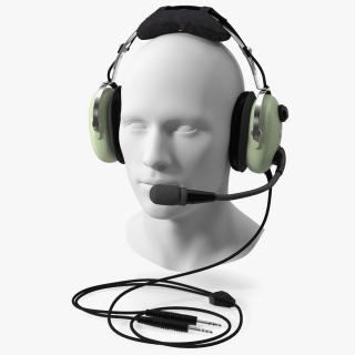 3D Aviation Headset David Clark with Mannequin model