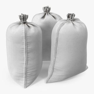 3D White Polypropylene Sandbags model