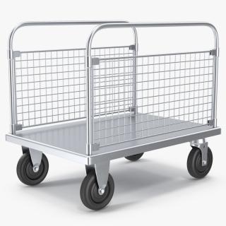 3D Platform Trolley with Two Railing model