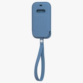 3D iPhone 12 mini Leather Sleeve Baltic Blue