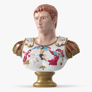 3D Roman Emperor Augustus Stylized Bust