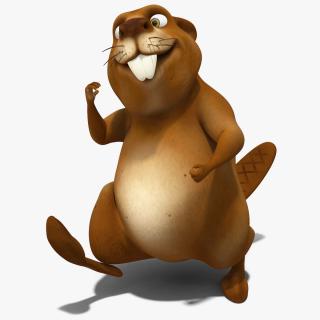 Cartoon Beaver Walking Pose 3D