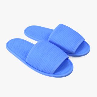 Waffled Hotel Slippers Blue 3D