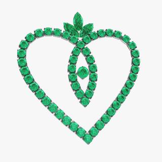 Green Emerald Crystal Jewelry 3D model