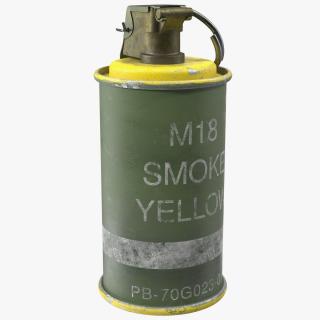 3D M18 Smoke Grenade Yellow Old model