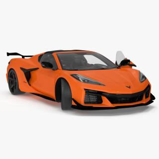 3D 2023 Chevy Corvette Z0 Coupe Orange Rigged for Maya
