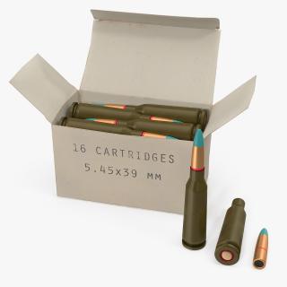 Box of 5.45x39mm Intermediate Cartridge 3D model