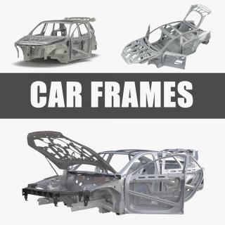 3D Car Frames Rigged 3D Models Collection model