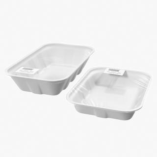 3D Empty Wrapped Food Tray model