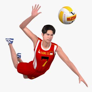 3D model Chinese Volleyball Player With Ball