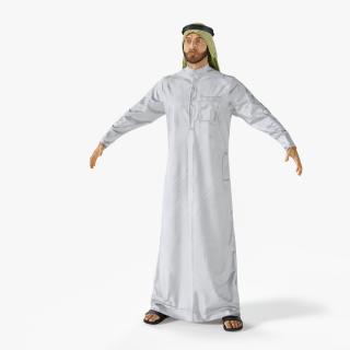 3D Arab Man with Traditional Arabic Hat