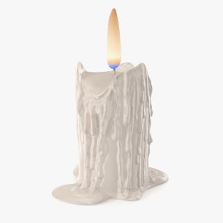 3D model Burning Candle White