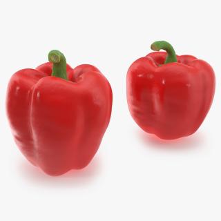 3D Fresh Red Bell Pepper