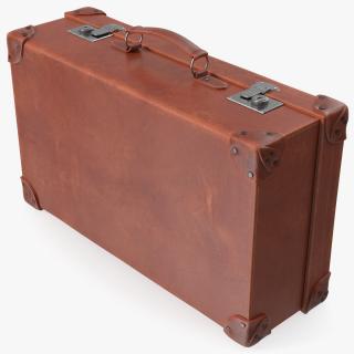 Vintage Leather Suitcase Medium Brown 3D