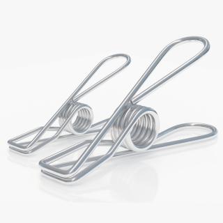 3D model Steel Clothes Pegs Chrome