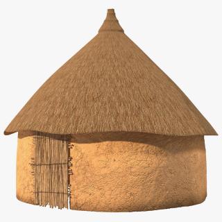 African Round Clay House 3D model