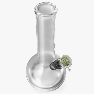 3D model Round Glass Bong with Cannabis