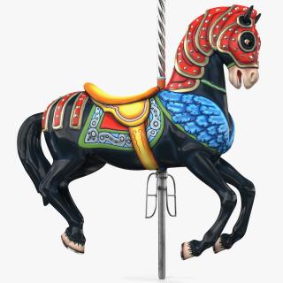 3D model Carousel Horse Black