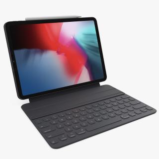 iPad Pro 2019 with Smart Keyboard 11 inch Space Gray 3D