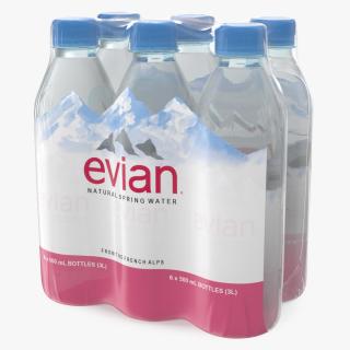 Evian Mineral Water 500ml 6 Bottle Pack 3D model
