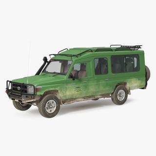 3D model Toyota Land Cruiser Safari Green Dirty Rigged