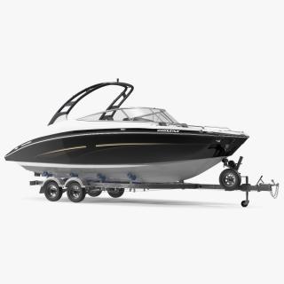 Boat Trailer With Sportboat 3D