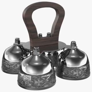 3D model Silver Liturgical Altar Bell with Wood Handle