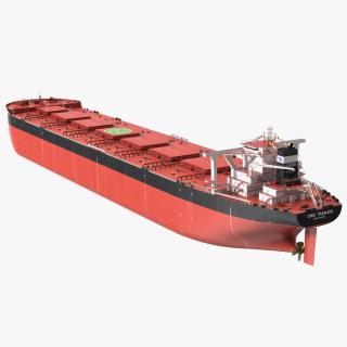 Ore Carrier Ship Loaded Dirty 3D model