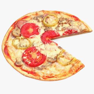 3D Pizza without One Slice model