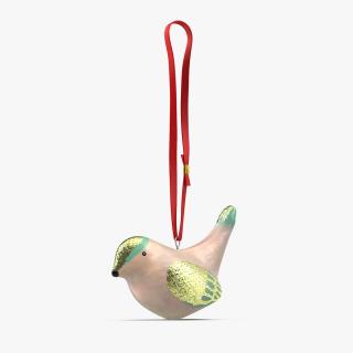 Ornament Bird Pearl with Rope 3D model