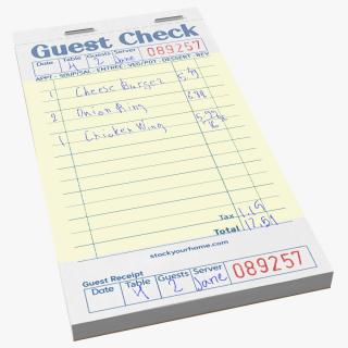 3D Filled Guest Check Book Yellow Pages