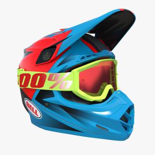 3D Bell Off-Road Motorcycle Helmet Blue
