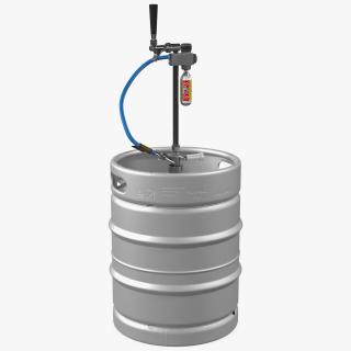 Beer Keg 50L with Leland CO2 Picnic Tap 3D model