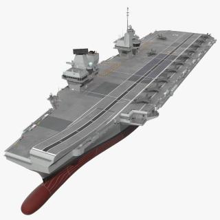 3D model HMS Queen Elizabeth with F35 planes