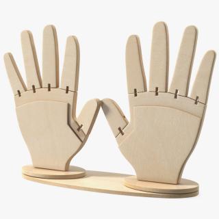 3D Hands Made Of Wood model