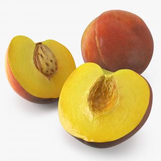 Peach Fruit Collection 3D