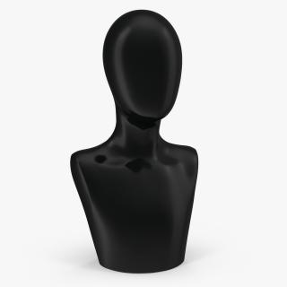 Female Plastic Abstract Mannequin Head Black 3D model