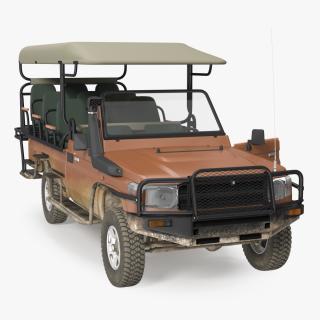 3D Safari Open Sided 4x4 Vehicle Rigged