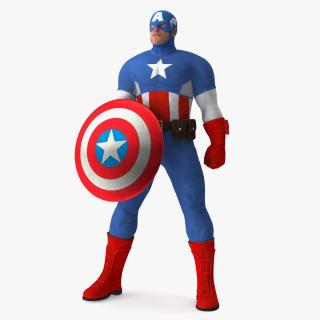 3D Marvel Comics Captain America Standing Pose model