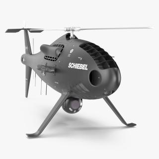 3D model Schiebel Camcopter S100 UAV Rotorcraft Black Rigged for Cinema 4D