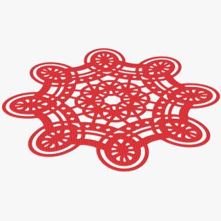 Disposable Lace Paper Placemat Red 3D model