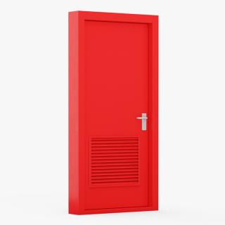 3D model Red Fire Door Single