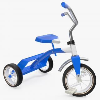 3D Classic Blue Tricycle Generic Rigged