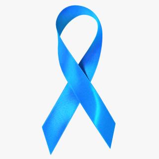 3D Blue Ribbon Awareness Symbol model